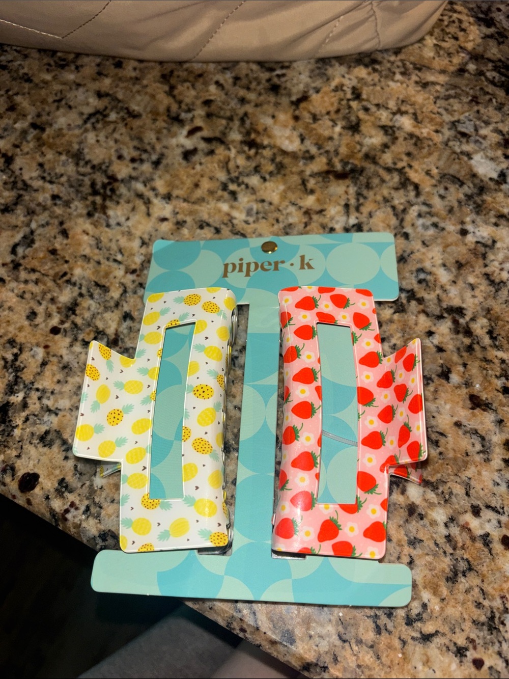 Piper Pink Strawberry & Yellow Pineapple Snap Hair Clips